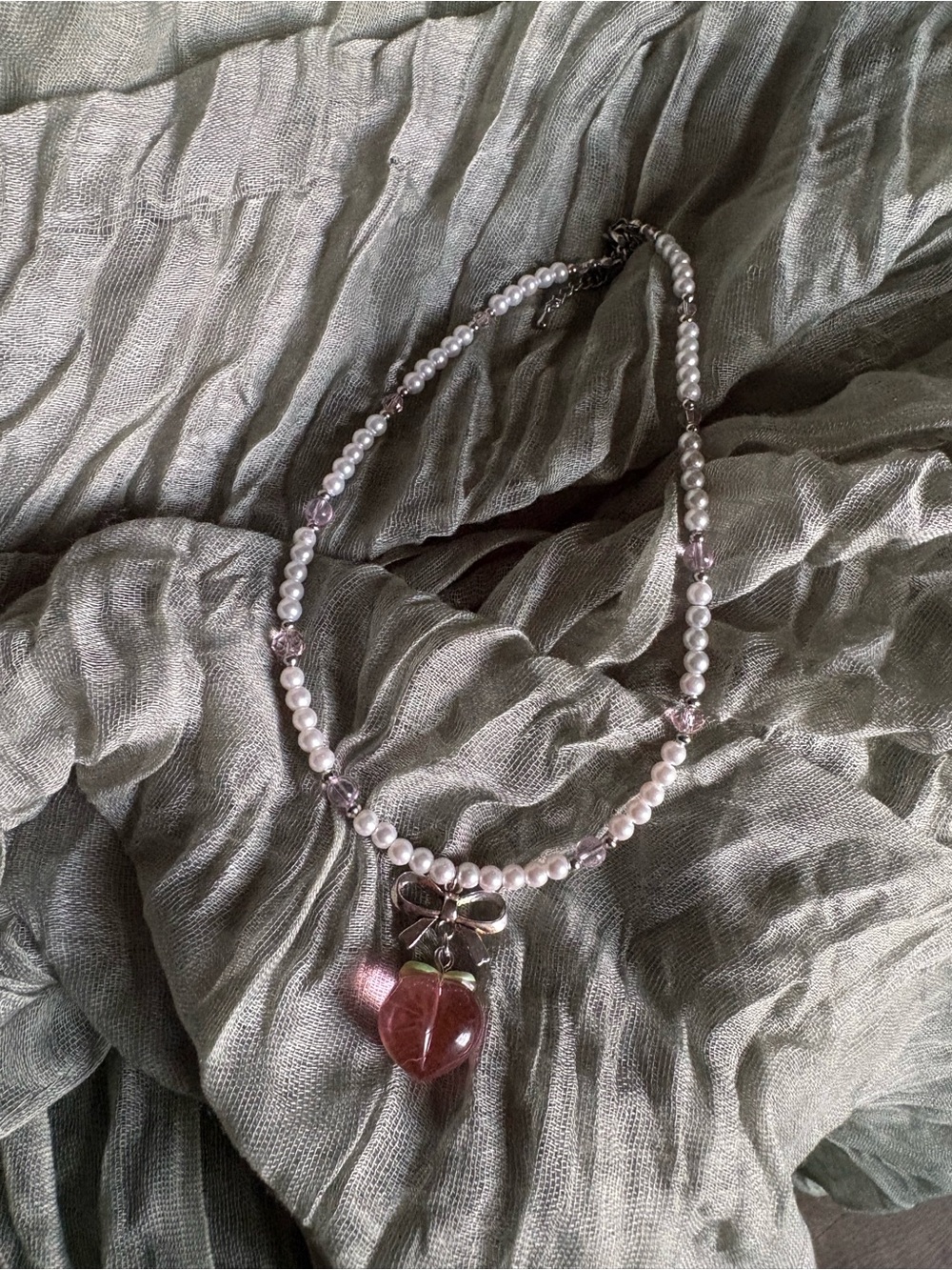 “Peachy Keen” Necklace and Earrings #1